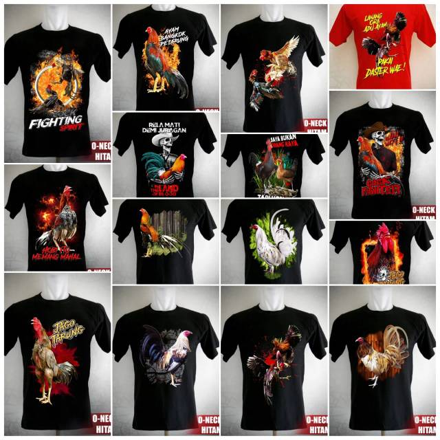 Kaos motif ayam kaos gambar ayam bangkok