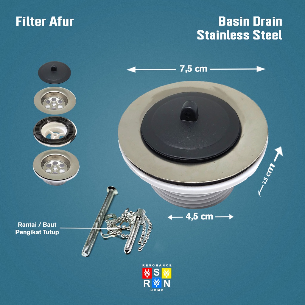 Afur Wastafel Bak Cuci Piring 1 1/4 Inch / Saringan Dapur Resonance Home