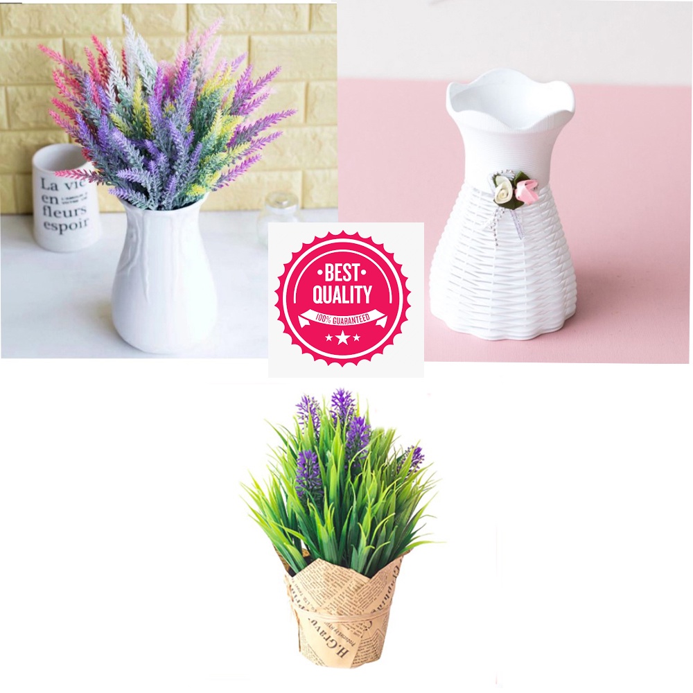 Bunga Artificial Plastik Dekorasi Rumah Setangkai Bunga Lavender Artificial Hias (HANYA BUNGA)