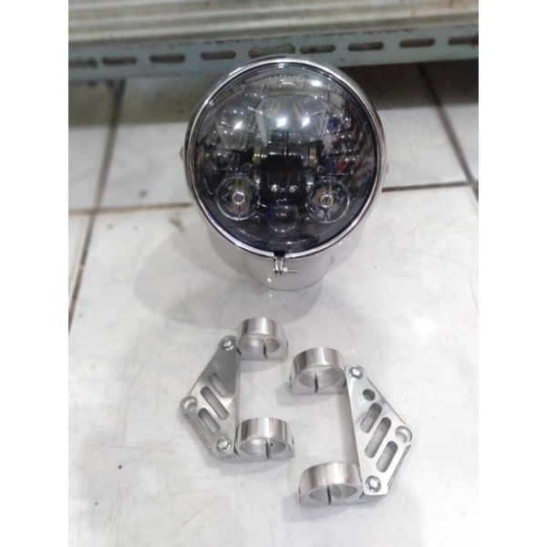 Lampu daymaker set batok L2g + pangkon lampu CNC lokal