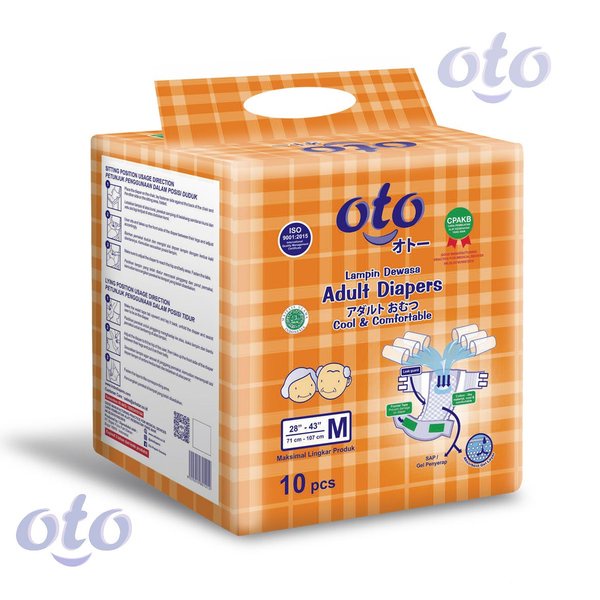 popok dewasa - kesehatan, diapers, perekat  RAK - OTO Diapers Adult Popok Dewasa model Perekat ukuran M - isi 10 pcs