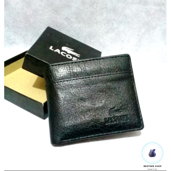 Promo Dompet Kulit Cowok Lacoste Import - Dompet Pria Kulit Pendek Murah