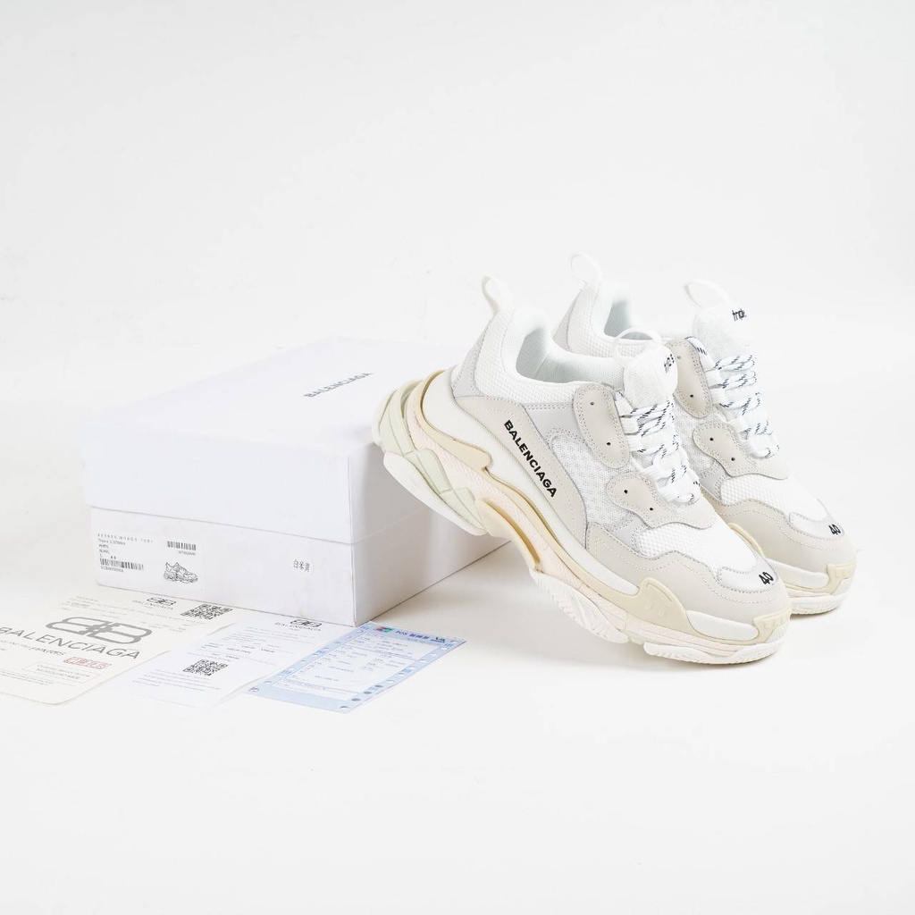 SEPATU BALENCIAGA TRIPLE S WHITE PREMIUM CEWEK COWOK MURAH ORI BNIB SNEAKERS PRIA WANITA CASUAL GAYA