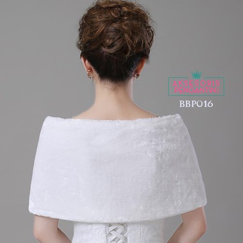 [SIAP KIRIM] BOLERO KARDIGAN CARDIGAN PESTA AKSESORIS PENGANTIN BULU PUTIH BBP016