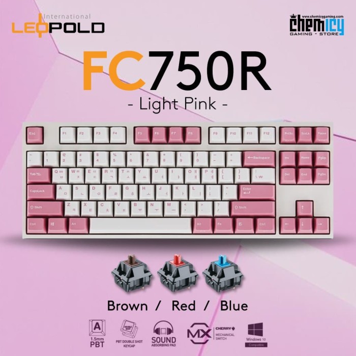 Leopold FC750R Light Pink Mechanical Gaming Keyboard