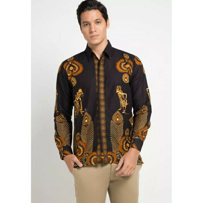 BATIK PRIA SIZE M L XL XXL  BSWART BatiK HRB026 Kenongo Hem Panjang Padi