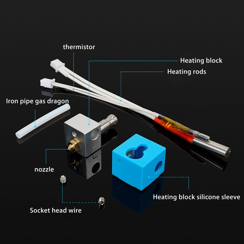 Btsg Hot End Printhead Untuk Anycubic 3D Printer Extruder Copper Nozzle Heater Block