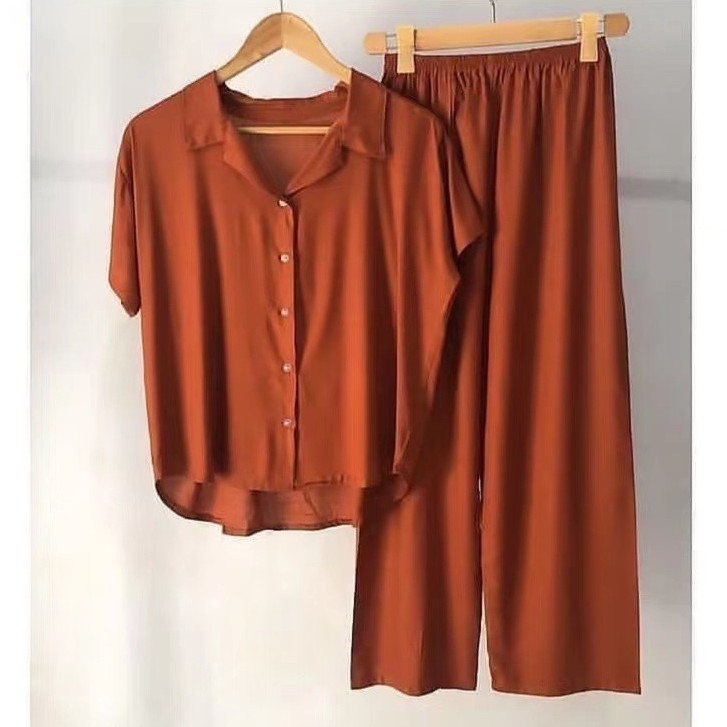 piyama bena rayon PIYAMA / BAJU TIDUR DEWASA / RAYON TWELL / SET KEMEJA POLOS