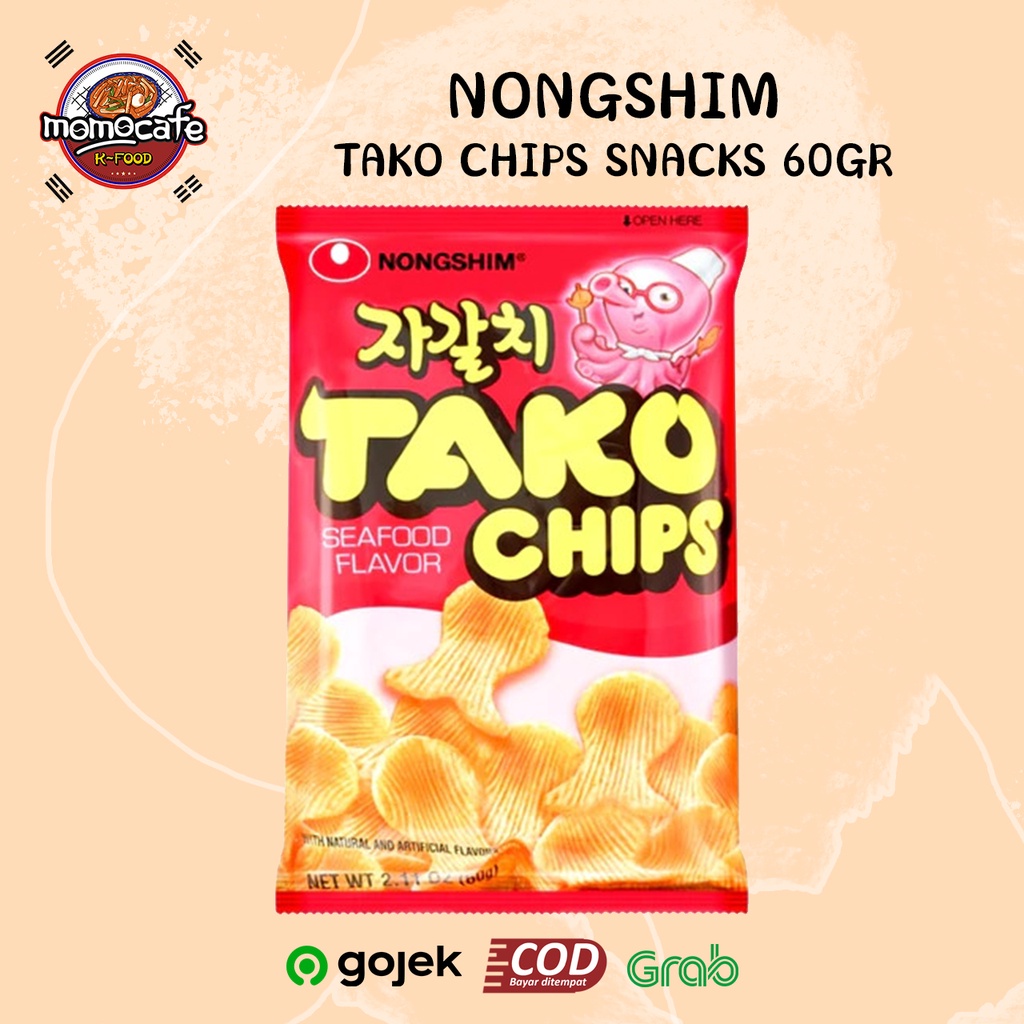 

Nongshim Tako Chips Snack Korea Rasa Tako Seafood 60g