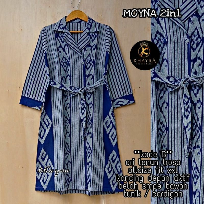 Dress tenun etnik baju tenun jepara ikat pinggang aktif DTB39