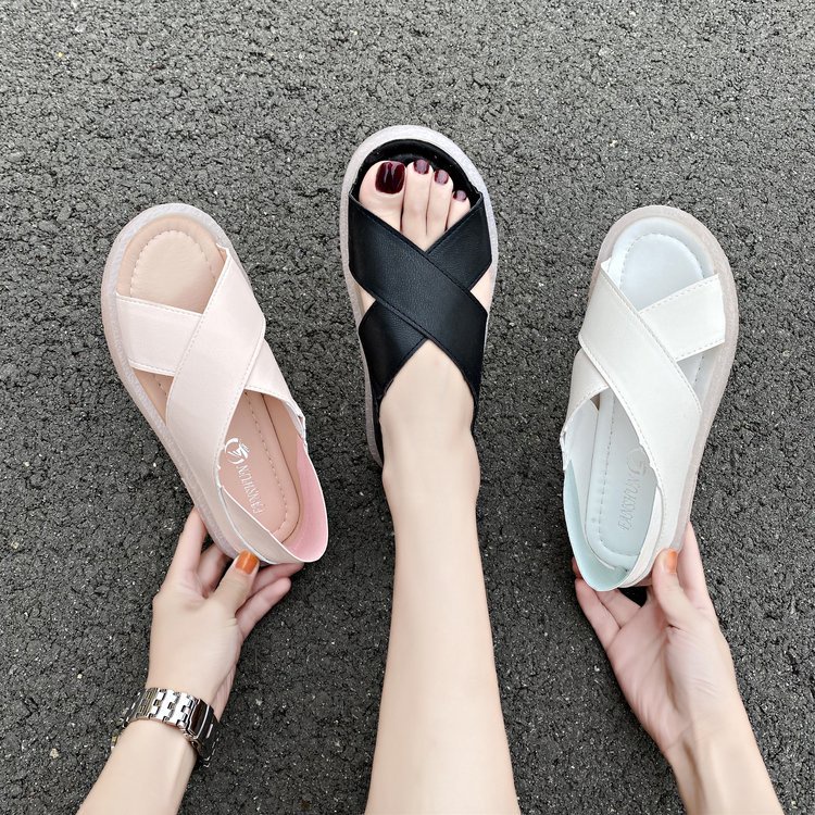 Sepatu Sandal Wanita Flatshoes murah terbaru loafers Import - Sendal Santai pink,Putih,Hitam-SW-6