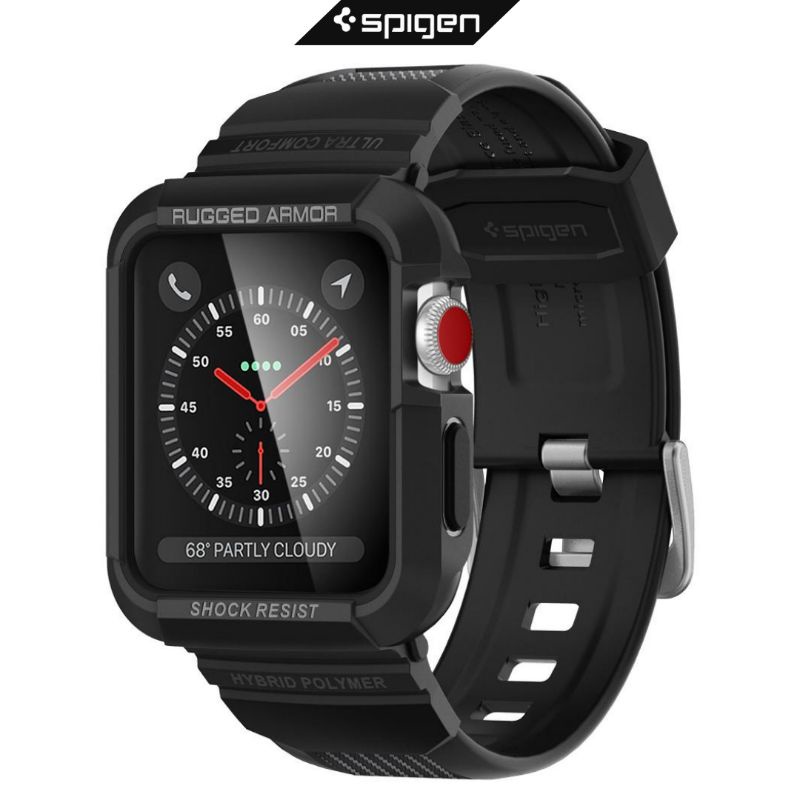 Spigen Case Apple Watch 3 2 1 42mm Spigen Rugged Armor PRO Strap Band Softcase Anti Crack Casing