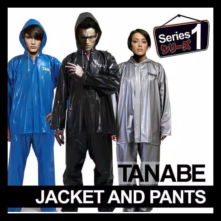 DISKON JAS HUJAN SETELAN/MANTEL HUJAN TANABE 100% ORIGINAL BAHAN ELASTIS