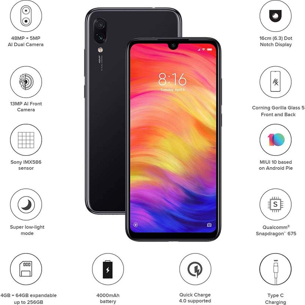 Xiaomi Redmi Note 7 Pro Ram 6GB-128GB [ 100% Original ] Garansi Distributor 1 Tahun
