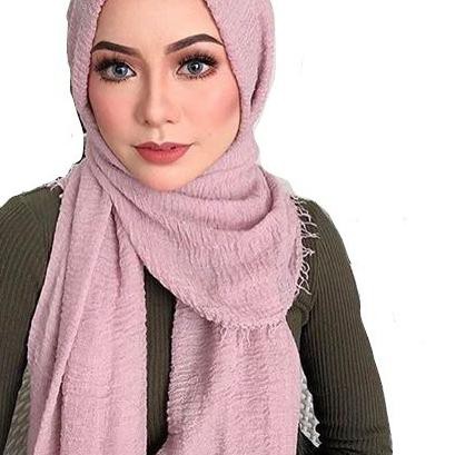 ✸ A28 Pashmina Turki Crinkle Crimp Hijab Rawis Pashmina Kusut/ Pashmina Rawis ●