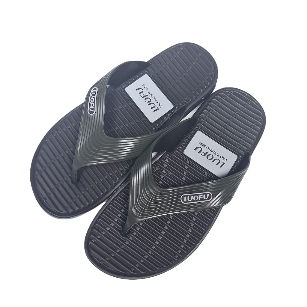 LUOFU ORIGINAL sandal karet empuk murah cowok jepit sendal japit cowok import E6155A3