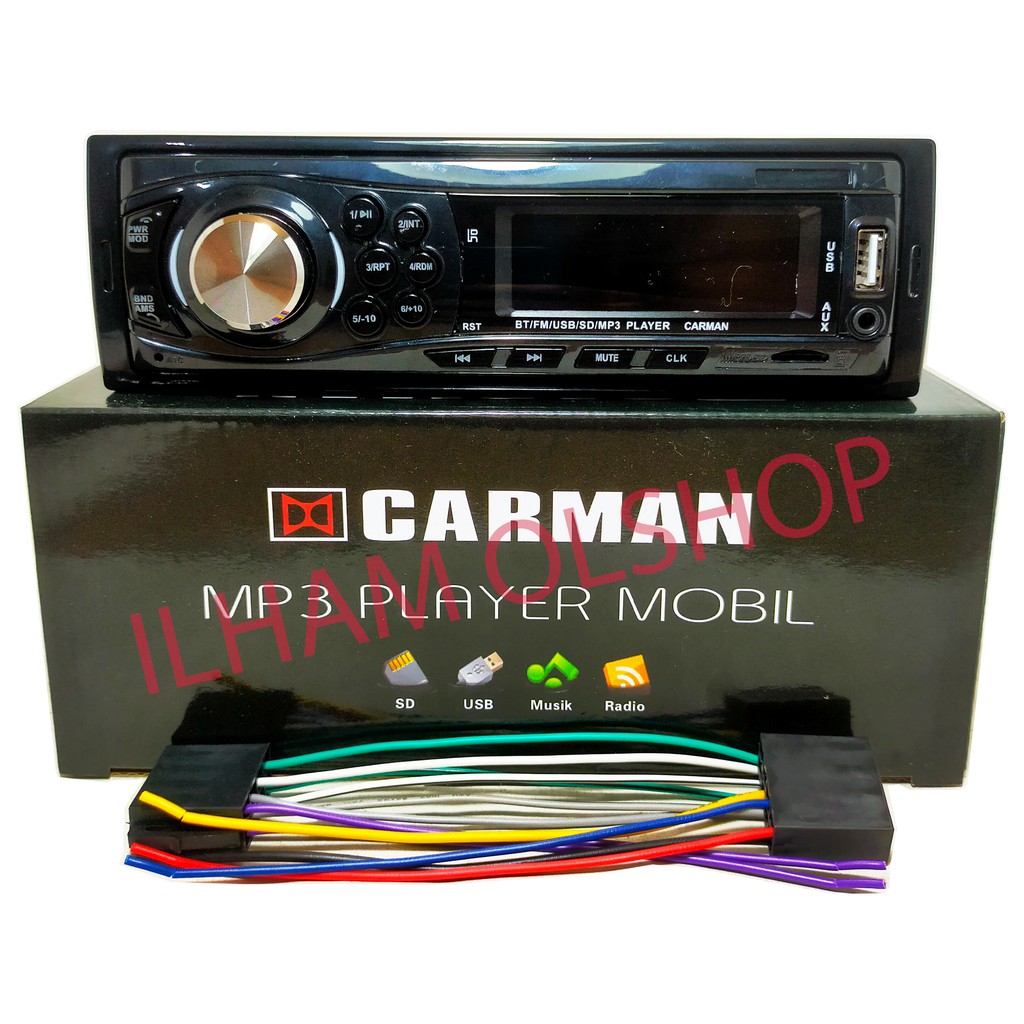 CARMAN Tape Audio Mobil Multifungsi Bluetooth USB MP3 FM Radio