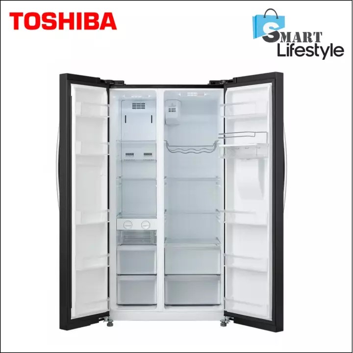 KULKAS TOSHIBA GR-RS682WE LEMARI ES 2 PINTU GR RS 682 WE SIDE BY SIDE