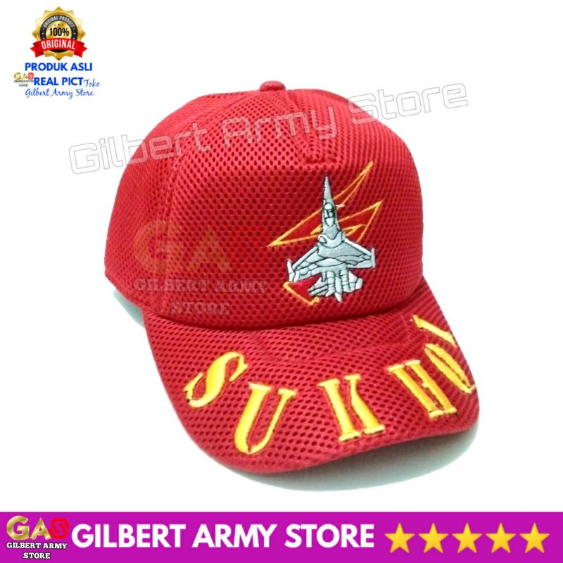 GILBERT ARMY STORE Terbaru Topi Sukhoi Jaring kualitas premium tni Au original