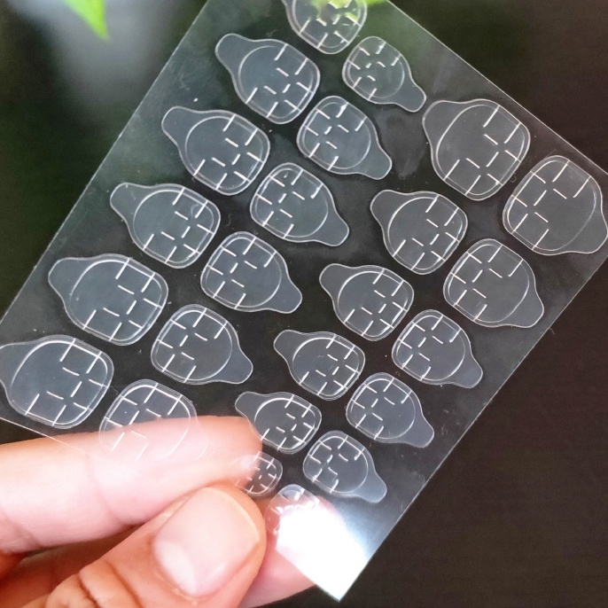 24 Pcs Stiker Kuku Palsu Double Tape Kualitas Tinggi AM2