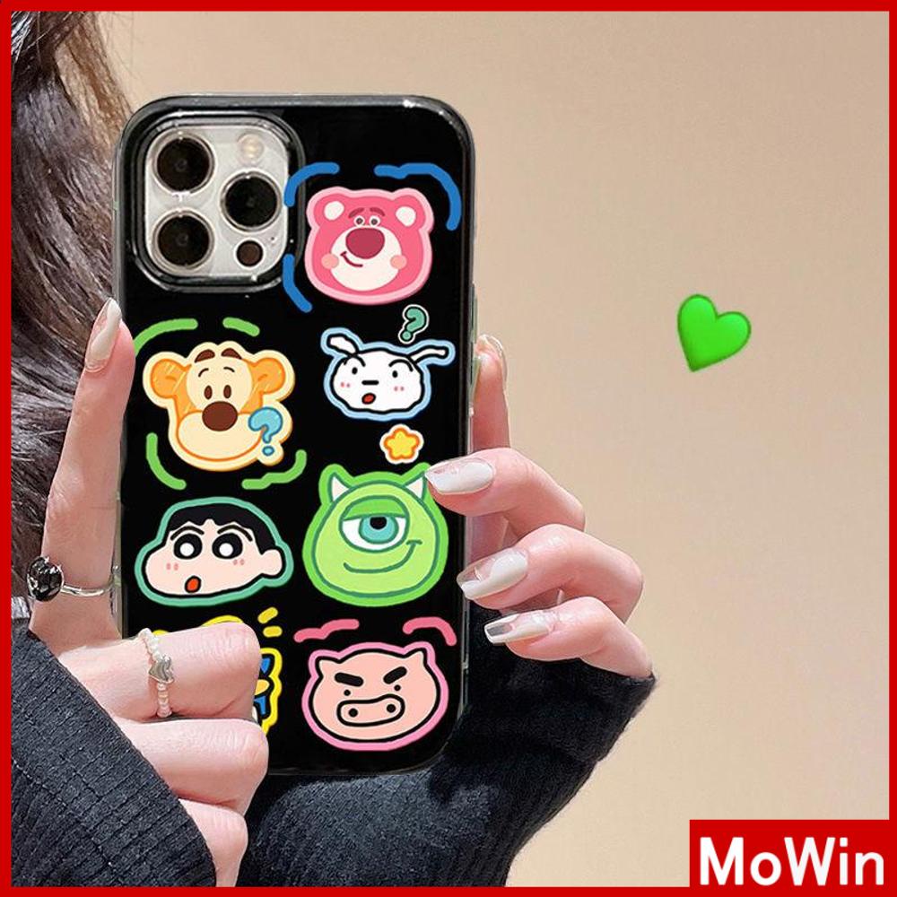 iPhone Case Silicone Soft Case Black Shiny Shockproof Protection Camera Monster Cartoon Avatar Cute Compatible For iPhone 11 Pro Max 13 Pro Max 12 Pro Max 7Plus xr XS Max