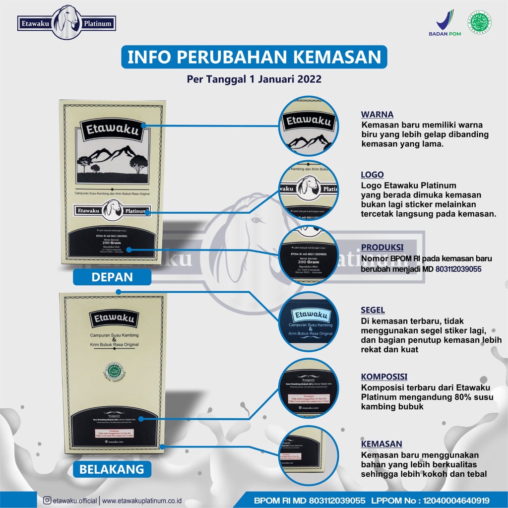 Etawaku Platinum Krimer Bubuk Susu Kambing Provit Etawa Bebas Pengawet Rendah Gula Tingkatkan Imunitas Daya Tahan Tubuh Cegah Tulang Keropos Asi Booster Solusi Masalah Pernapasan Pernafasan Asma Bronkhitis Bronkitis Sesak Napas Isi 200gr Original