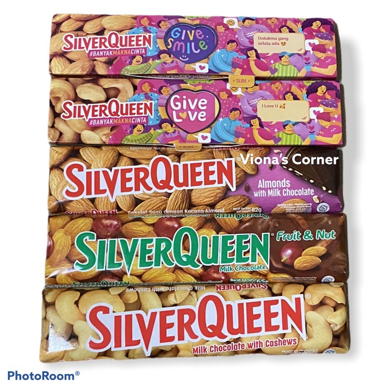 SilverQueen Coklat 62 gram Almond/ Cashew/ Fruit &amp; Nut