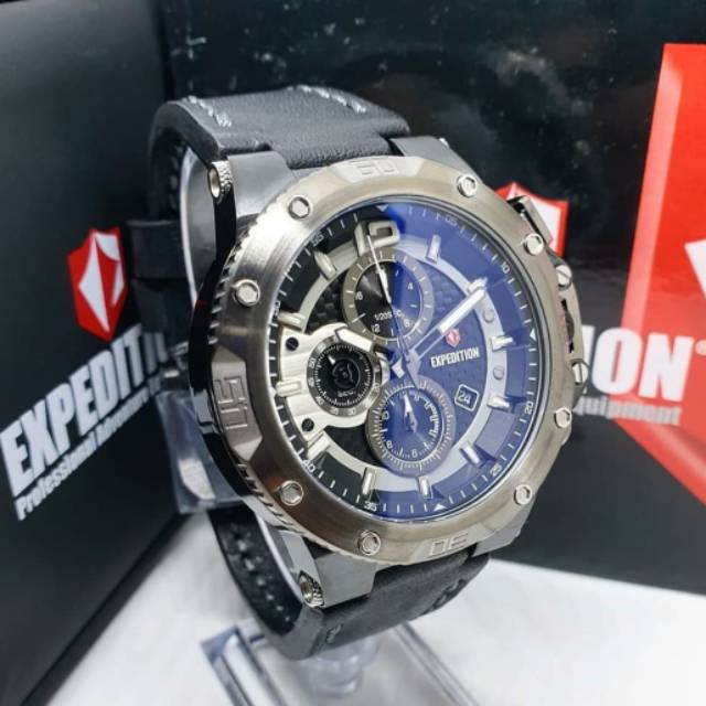 E 6751 jam tangan Expedition pria e6751 black original