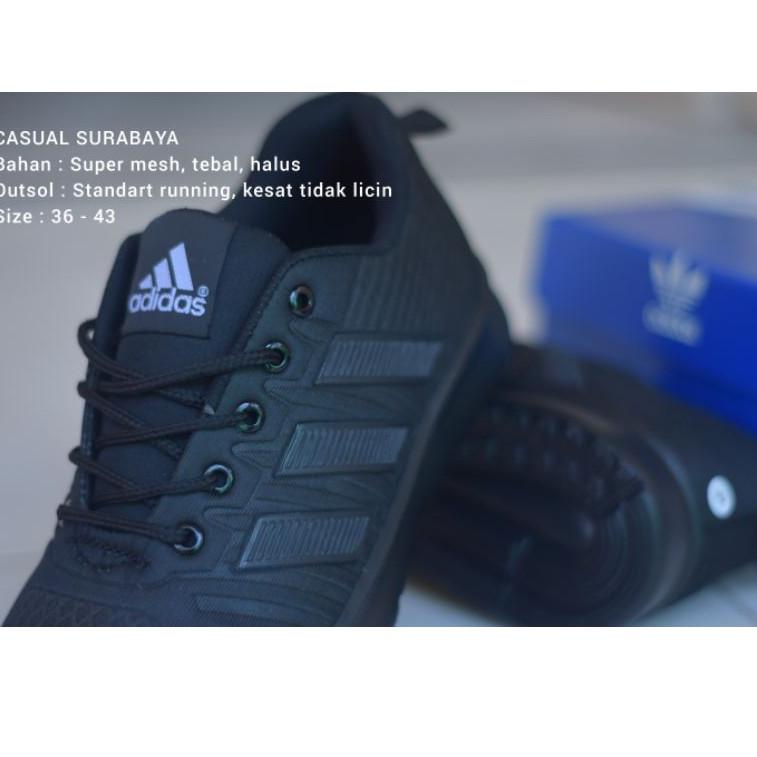 Langsung Beliii.. Sepatu Sekolah Hitam Full. Sepatu Adidas Hitam Polos. Sepatu Hitam Laki Perempuan