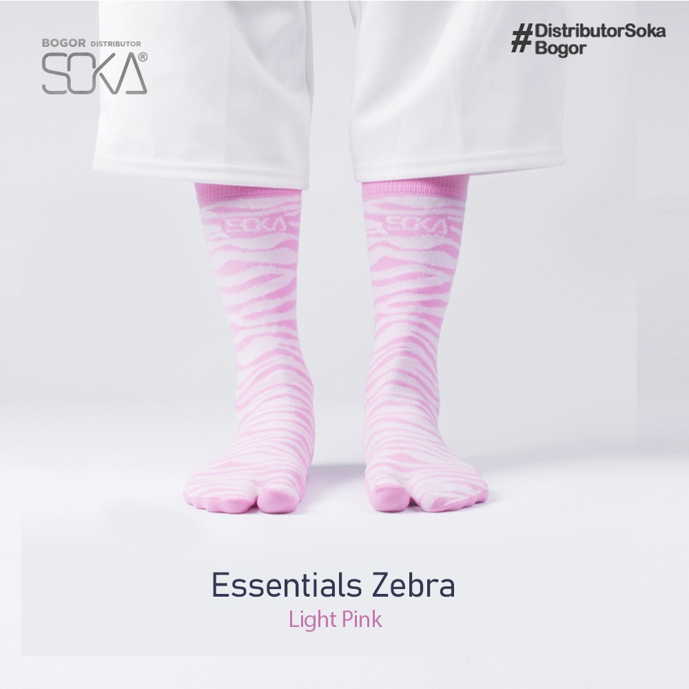 Soka Essentials Zebra Light Pink - Kaos Kaki Jempol Wanita Motif