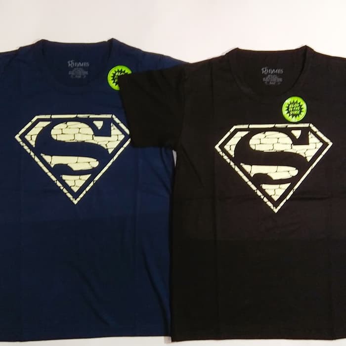 Kaos Anak Superman Bata Glow in the dark Baju Tshirt Superhero Rhymes Import