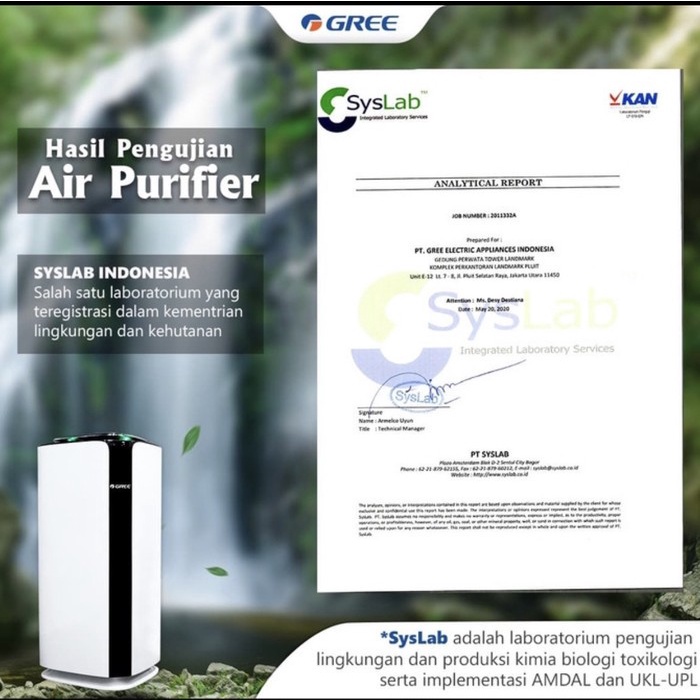 Gree AirPurifier GCC400DENA Dapat Membunuh virus Garansi Resmi -White