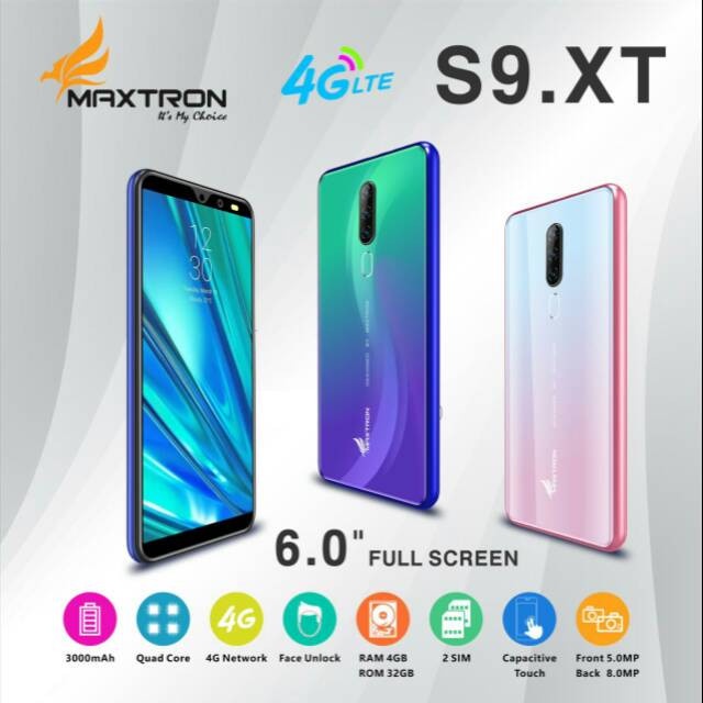 Smartphone Maxtron S9 XT RAM 4GB ROM 32GB