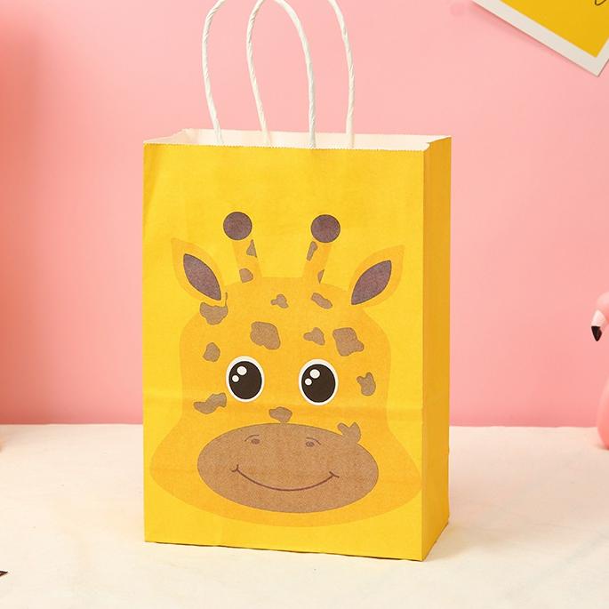 

12 Pcs Tas Loot Kertas Kraft Hewan Liar Hutan Pesta Bertema untuk Dekorasi Pesta Ulang Tahun