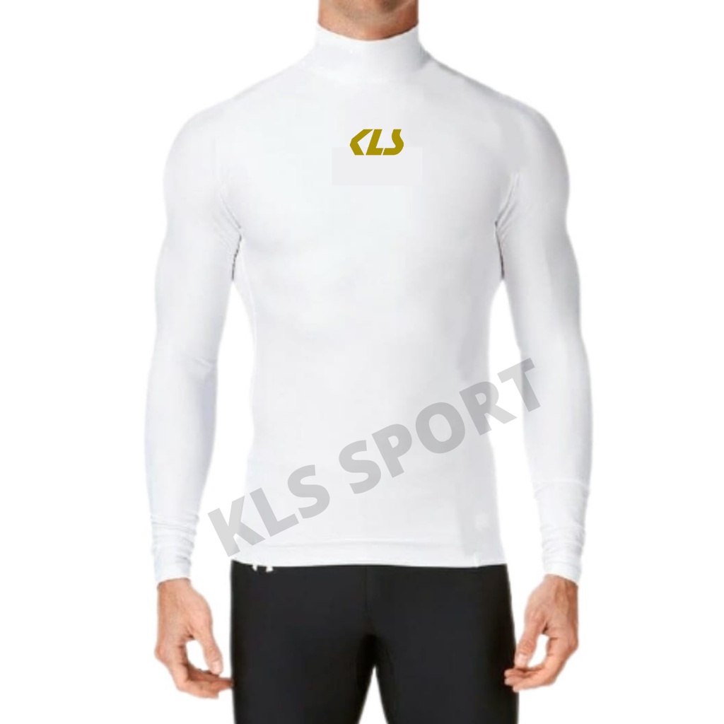 Base Layer Pria Manset Olahraga Tanpa Lubang Jari, Baselayer Putih-KLS