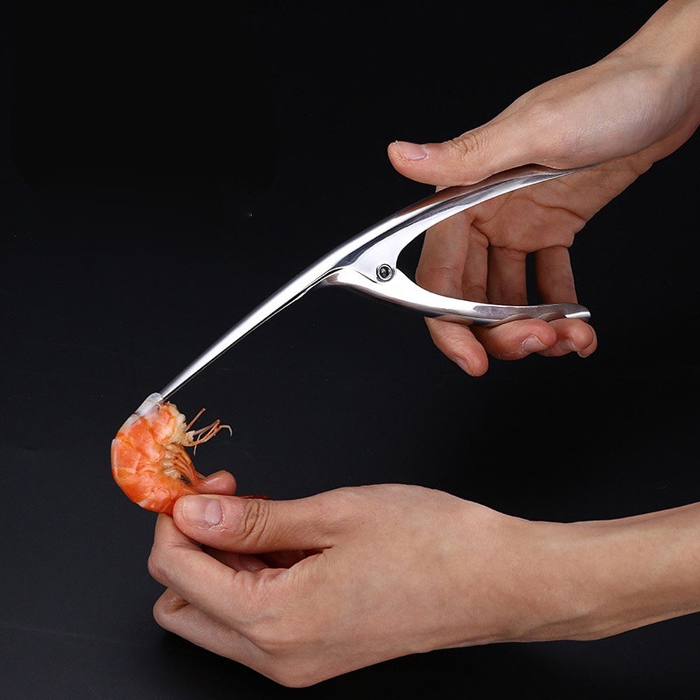 REBUY Practical Prawn Peeler Shrimp Saingace Kitchen Tools Stainless Steel Remover Cooking Deveiner Creative Device Seafood 1PC/Multicolor