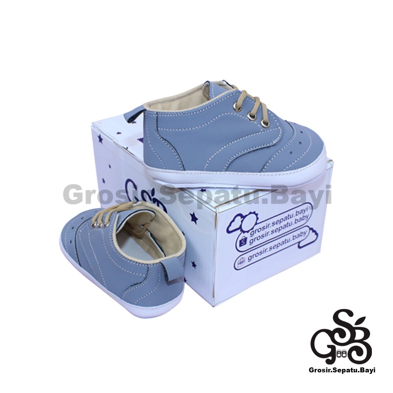 Sepatu Bayi - Baby Shoes - Prewalker  | 2-12 bulan | casual BRAGA ABU polos ringan &amp; fleksibel