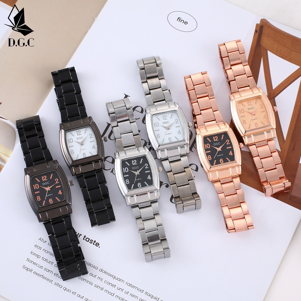 DGC JAM TANGAN WANITA MENONTON TALI STAINLESS STEEL RANTAI WANITA CRYSTAL KRISTAL PREMIUM WOMEN WATCH COUPLE C86