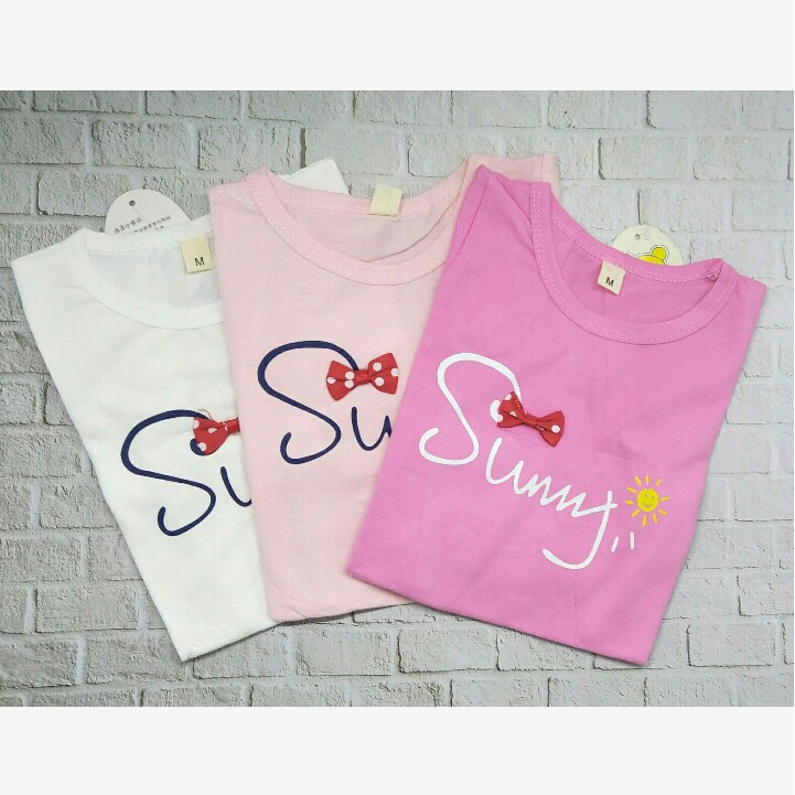 kaos / Baju anak permpuan unisex murah usia 1-5thn 100% import gambar SUNNY