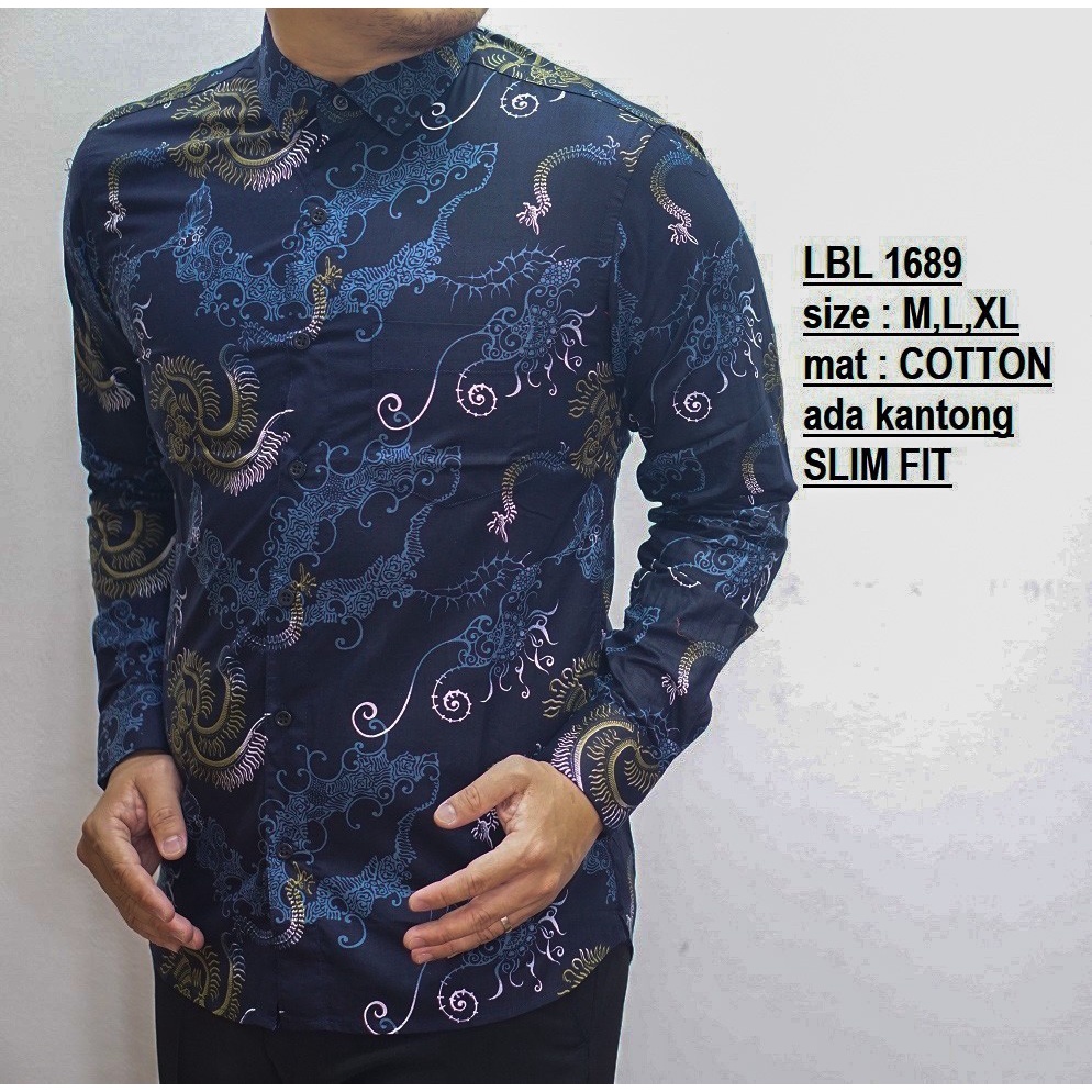 CBL357 KEMEJA BATIK PRIA SLIM FIT LENGAN PANJANG LINABATIKDISTRO