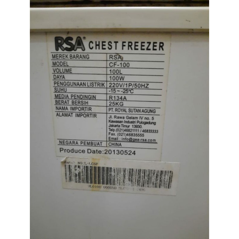 Freezer RSA second