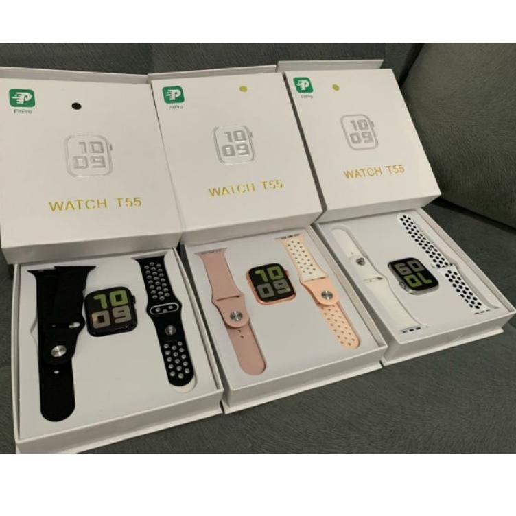 [] T55 Smartwatch Watch 2 tali jam pria wanita Fundo pro bluetooth call applewatch series 5 B9C4