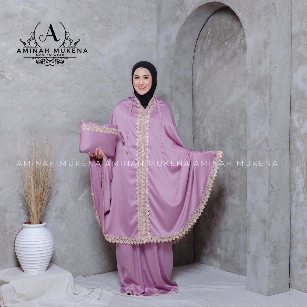 Mukena 2 in 1  Premium / Mukena Sutra Velvet / Mukena Ponco Renda Mewah Sanala