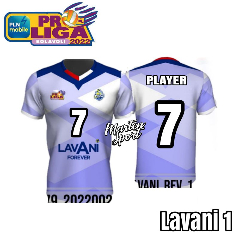 Kaos Voli Baju Voli Lavani Proliga 2022[Bisa tambah nama, nomor dan logo]