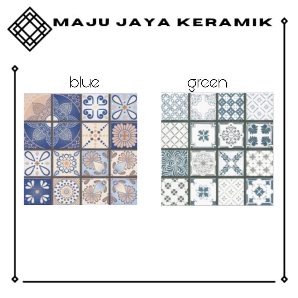 KERAMIK TAMAN 25X25 KASAR BIRU HIJAU | KERAMIK TERAS 25X25 | MULIA FESTIVAL