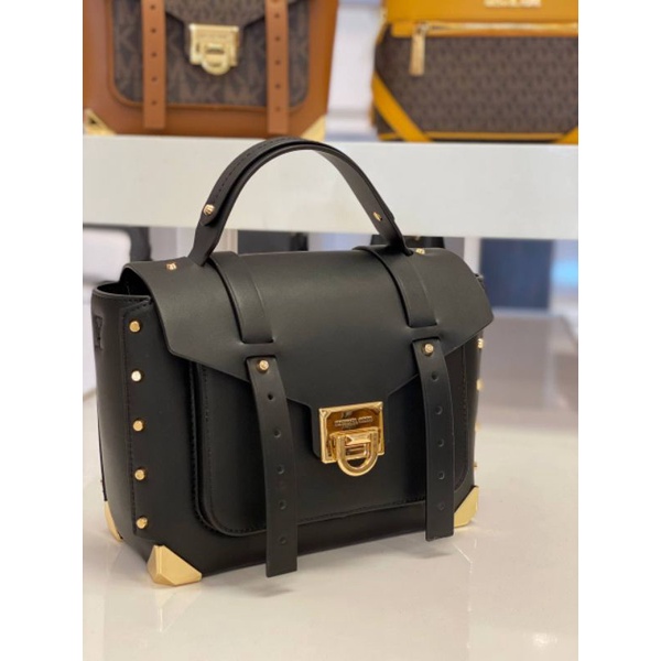 Tas MK/ Michael Kors Manhattan Medium School Satchel Bag - black