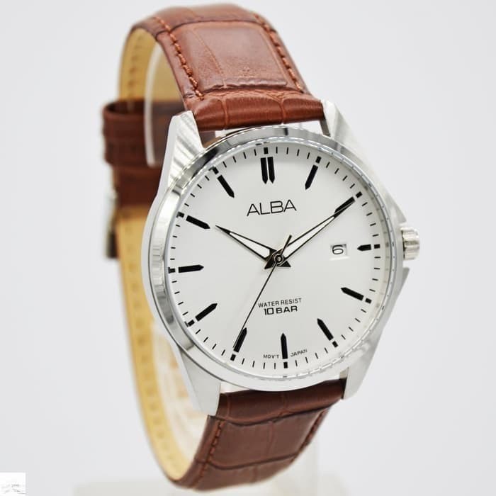[COD] Jam Tangan Pria ALBA Analog Strap Kulit Cokelat AS9J77X1 Original GARANSI KEREN KADO TERBARU