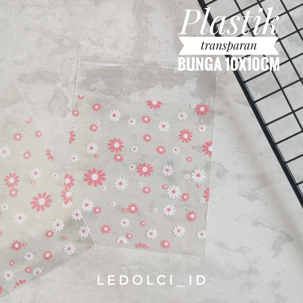 

PLASTIK COOKIES BISKUIT BUNGA PUTIH PINK UKURAN KECIL BESAR