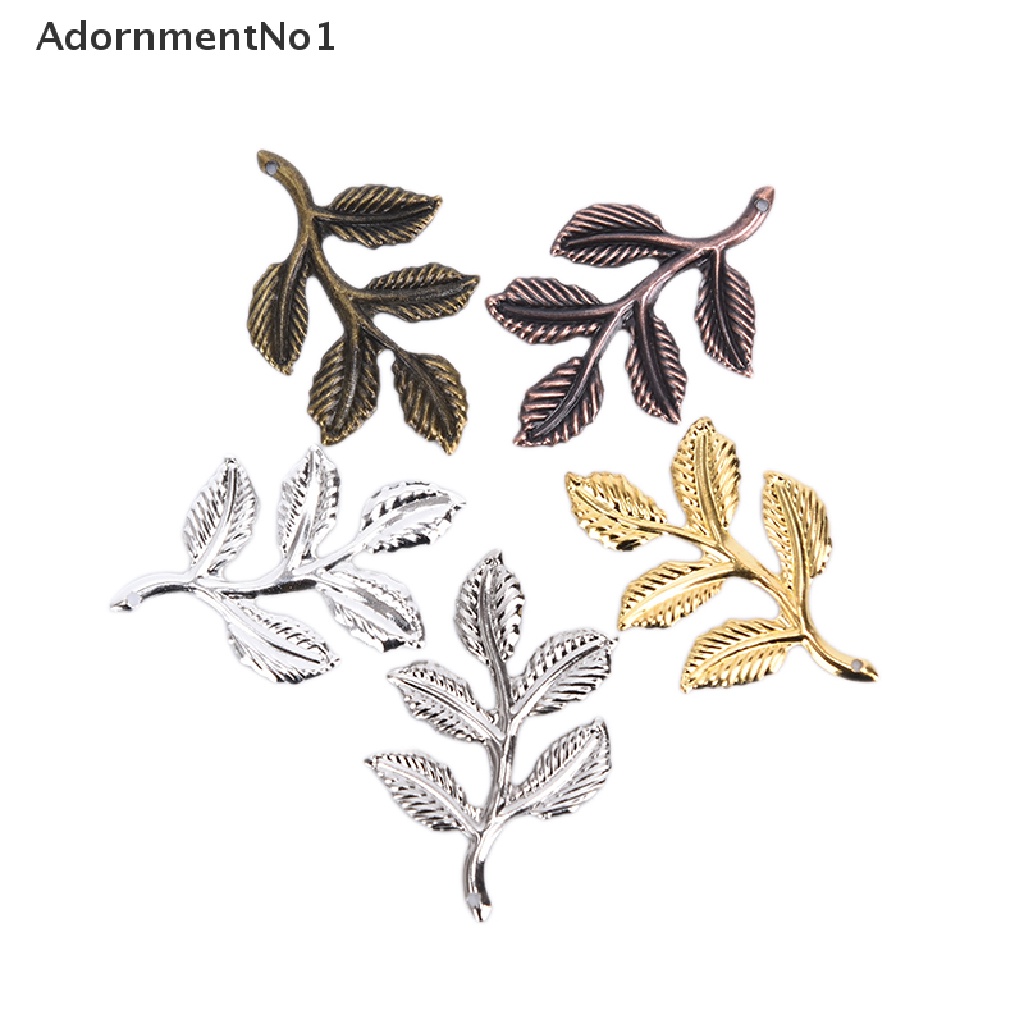 (AdornmentNo1) 30pcs / set Konektor Bentuk Daun Filigree Bahan Metal Untuk Membuat Perhiasan DIY