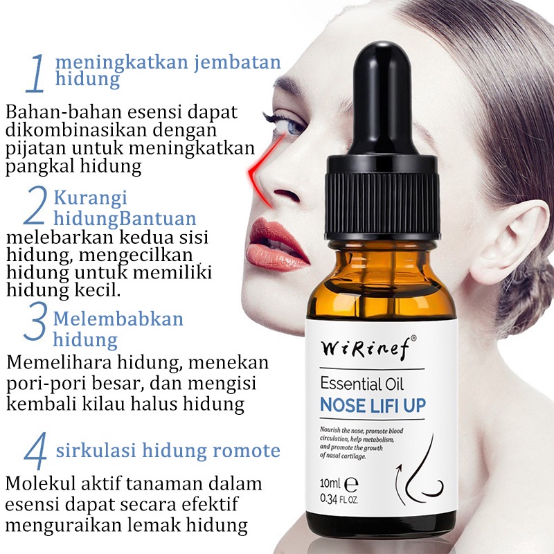 Minyak esensial pelembab Alat pemancung hidung Minyak esensial hidung 10ml Pijat hidung pemancung original nose oil lift up